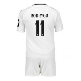 Real Madrid Rodrygo Goes #11 Hjemmebanetrøje Børn 2024-25 Kortærmet (+ Korte bukser)